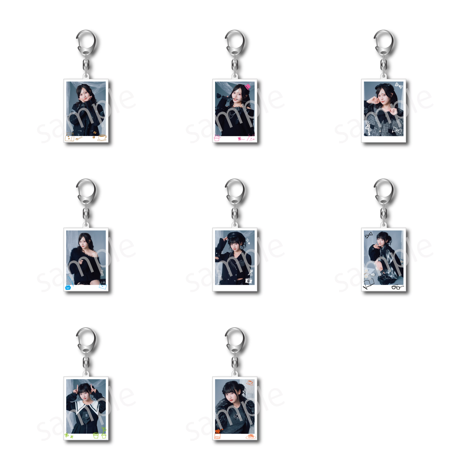 アクロトーキョー コラボグッズ チェキ風アクリルキーホルダー